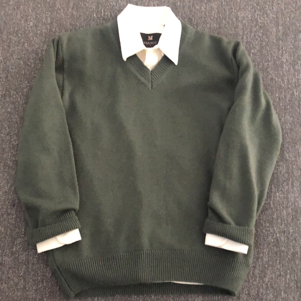 Boys Marcelo sport dress shirt and Zachary Scott v neck sweater size 6